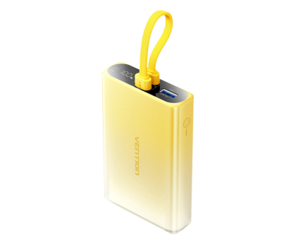 Powerbank Vention Powerbank 10000 mAh USB-C Lightning USB-A 22,5W żółty